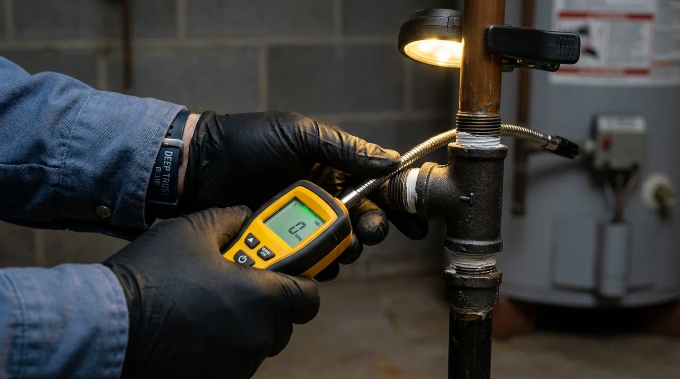 Gas leak detection with electronic sniffer by Johns Plumbing LLC in Fruitland Park